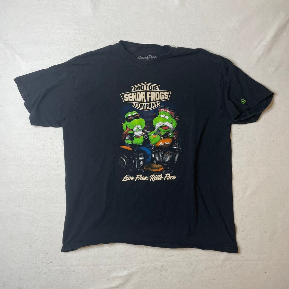 Motor Senor Frogs Company Motorcycle T Shirt Black XL‎ Live Free Ride Free